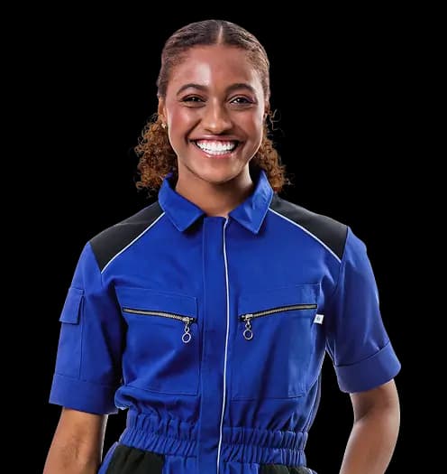 Smiling woman wearing Ideal Work uniform