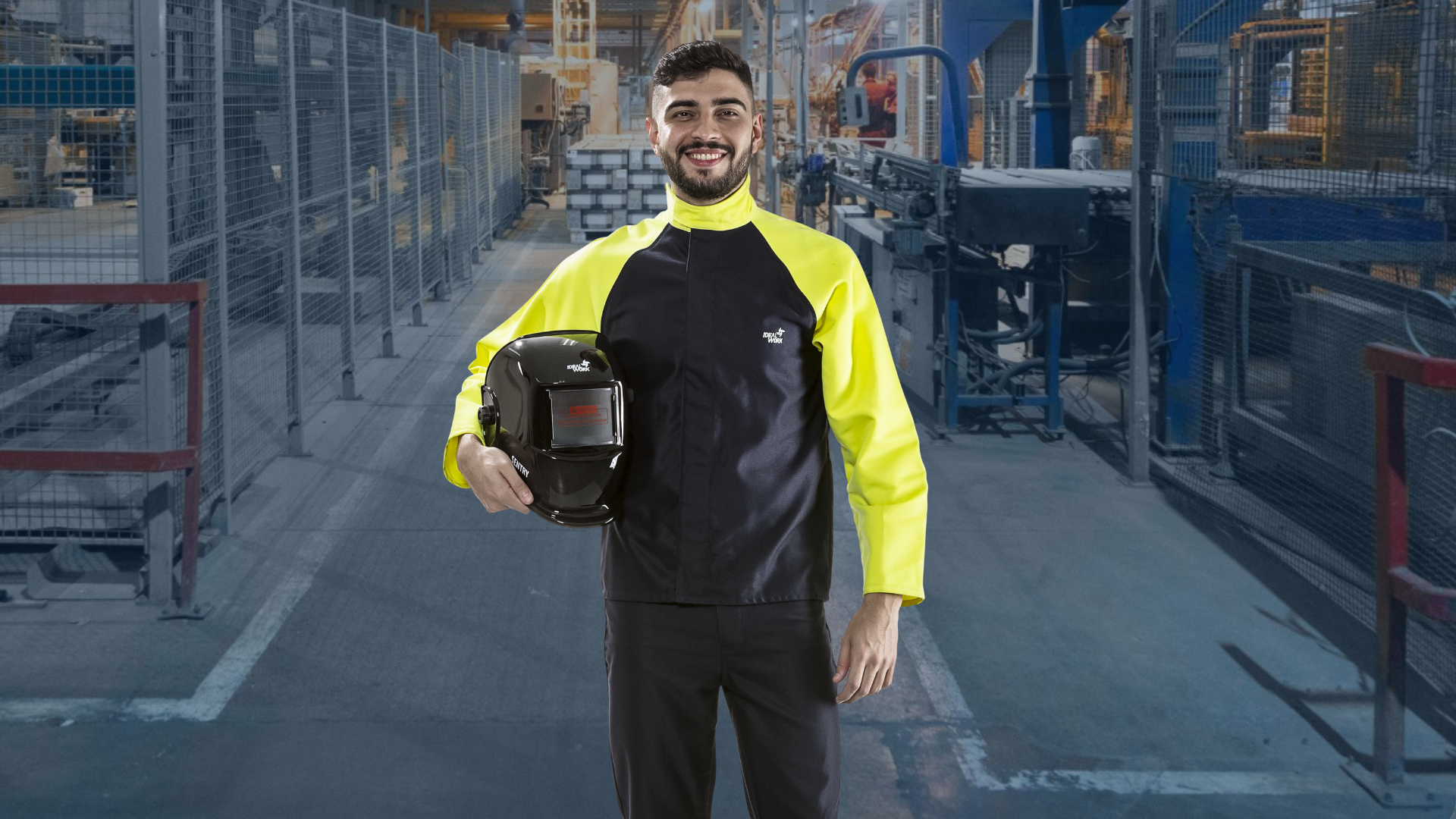 Vestimenta de proteção contra respingo de metal e solda