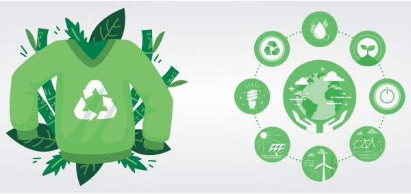 Imagem ilustrativa de uniforme sustentável. Seja amigo do meio ambiente.